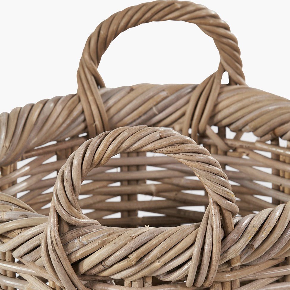 Grey Kubu Rattan Umbrella Basket3 - Duck Barn Interiors
