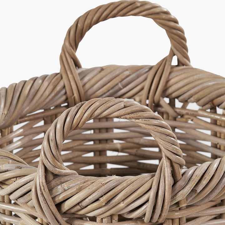 Grey Kubu Rattan Umbrella Basket3 - Duck Barn Interiors