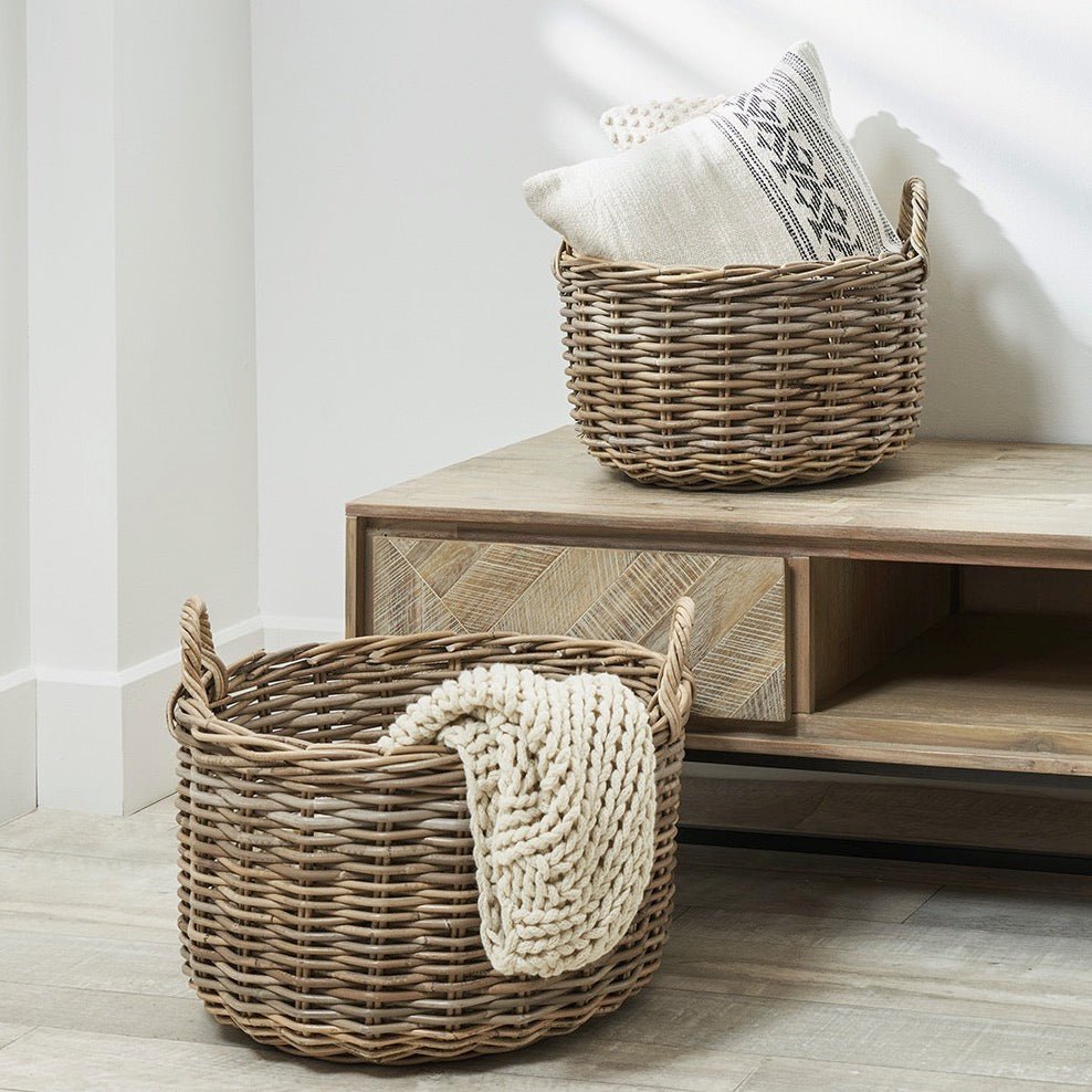 Grey Kubu Round Baskets - Set of 21 - Duck Barn Interiors