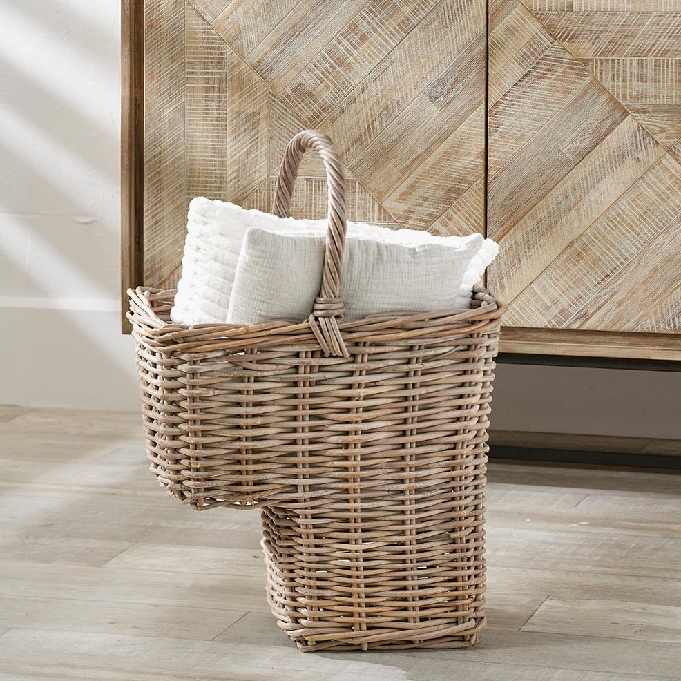 Grey Kubu Stair Storage Basket1 - Duck Barn Interiors