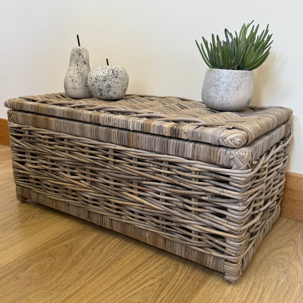 Grey Rectangle Kubu Lidded Storage Chest - Small1 - Duck Barn Interiors