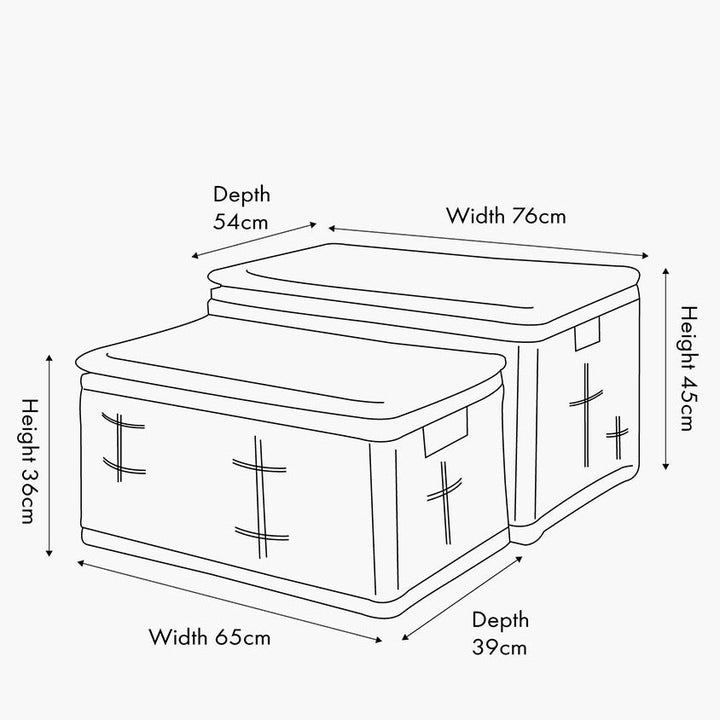 Grey Rectangle Wicker Lidded Storage Chest with Handles - Large17 - Duck Barn Interiors