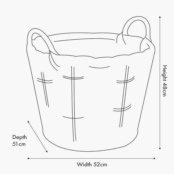 Grey Round Storage Basket with Handles3 - Duck Barn Interiors