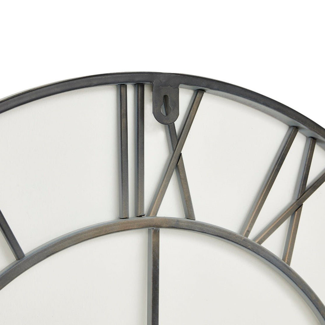 Grey Skeleton Wall Clock (70cm)2 - Duck Barn Interiors