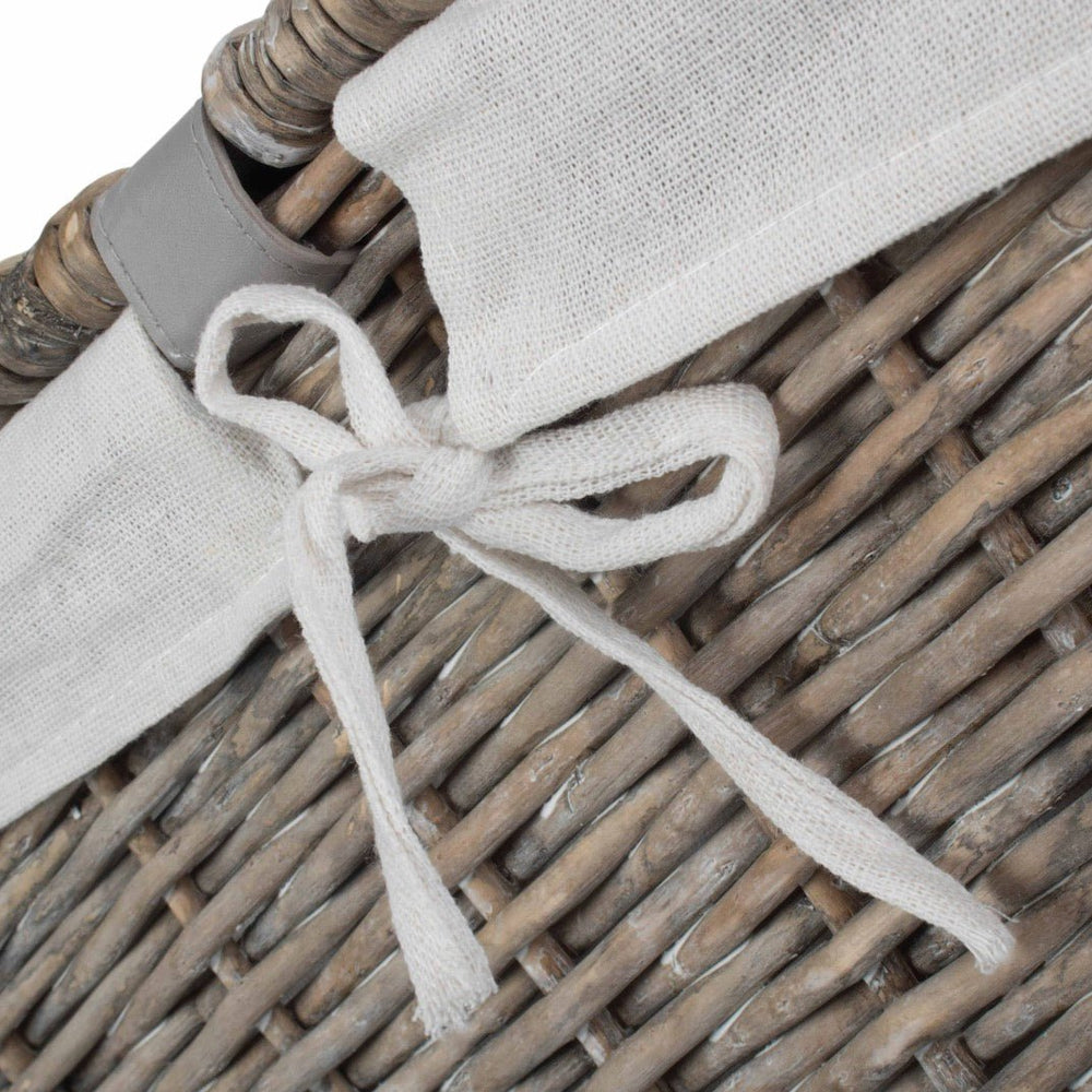 Grey Wash Rectangular Lidded Basket - 72cm2 - Duck Barn Interiors