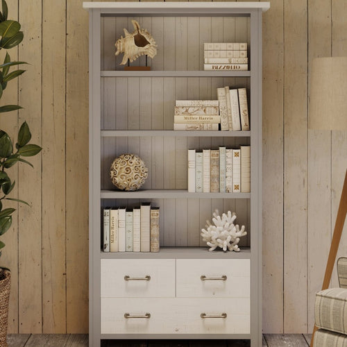Greystone Large Open Bookcase with Drawers