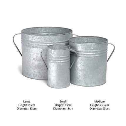 Hailey Galvanised Steel Planters - Set of 33 - Duck Barn Interiors