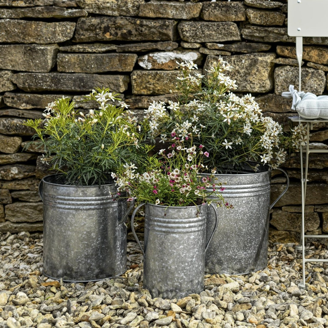 Hailey Galvanised Steel Planters - Set of 31 - Duck Barn Interiors