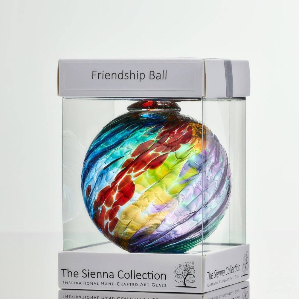 Hand Blown Glass 10cm Friendship Ball - Swirl - Multicoloured2 - Duck Barn Interiors