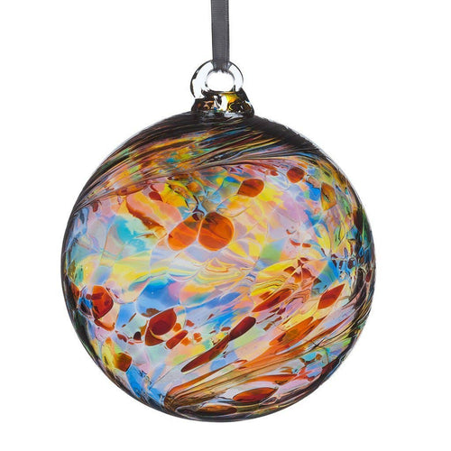 Hand Blown Glass 8cm Friendship Ball - Multicoloured