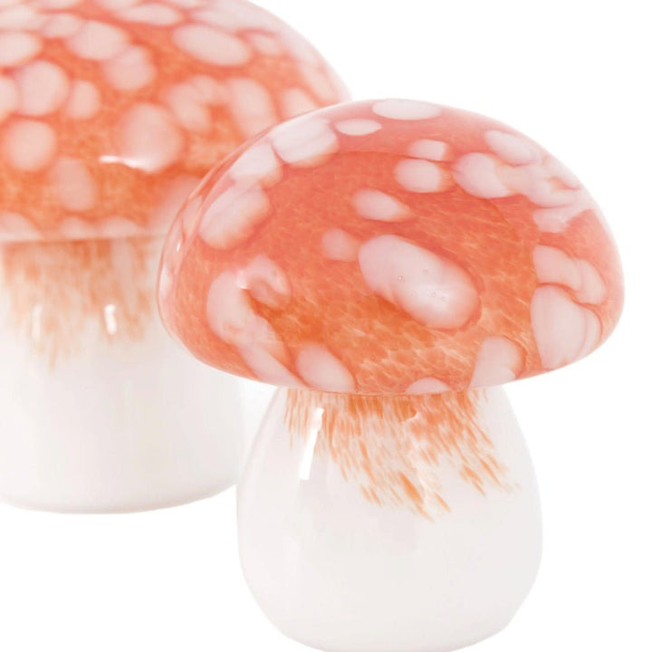 Handblown Burnt Orange Glass Mushrooms - Set of 25 - Duck Barn Interiors