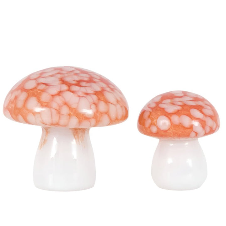 Handblown Burnt Orange Glass Mushrooms - Set of 24 - Duck Barn Interiors