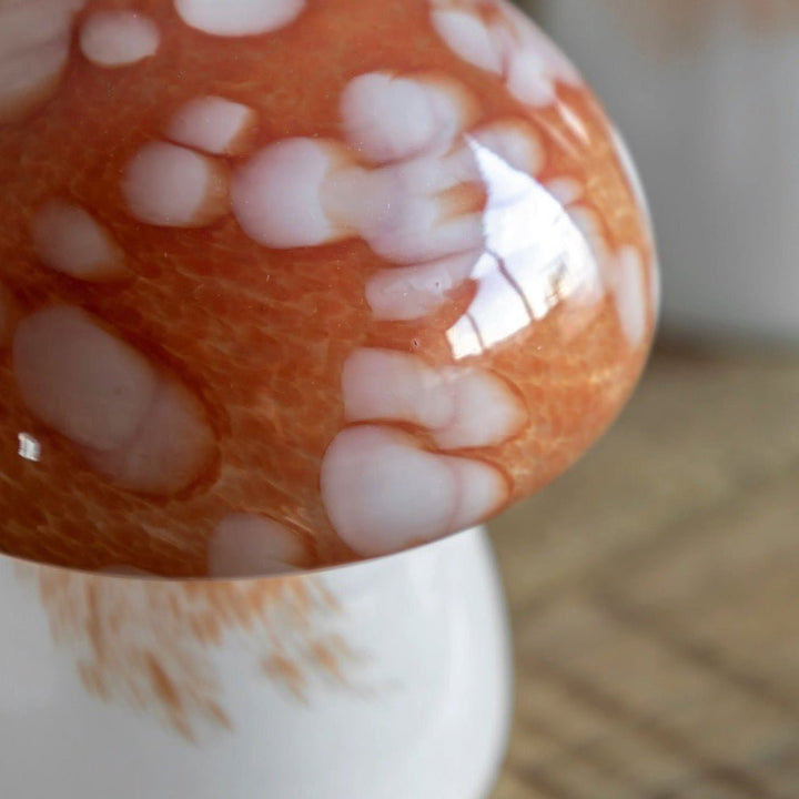 Handblown Burnt Orange Glass Mushrooms - Set of 23 - Duck Barn Interiors