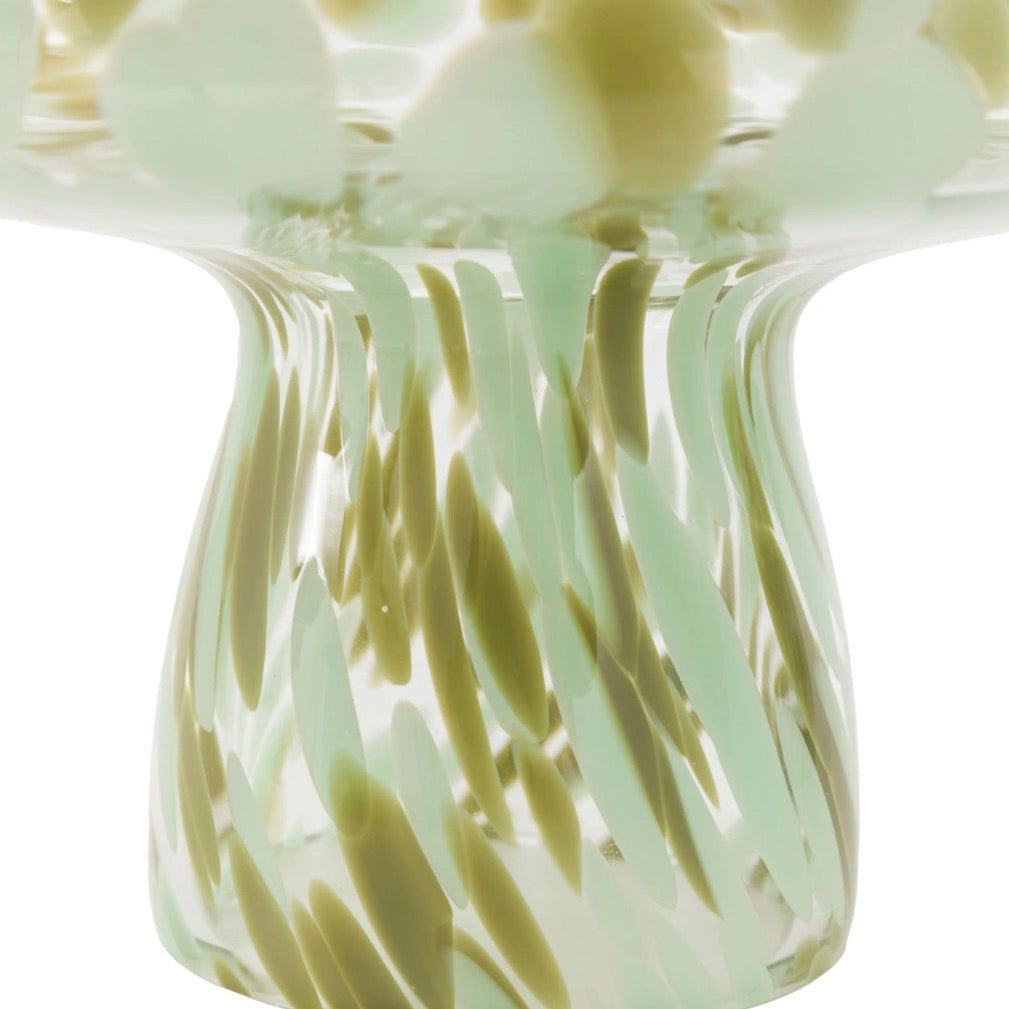 Handblown Forest Green Glass Mushrooms - Set of 26 - Duck Barn Interiors