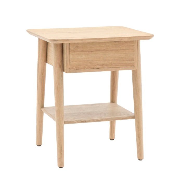 Hatfield 1 Drawer Bedside Table - Oak6 - Duck Barn Interiors