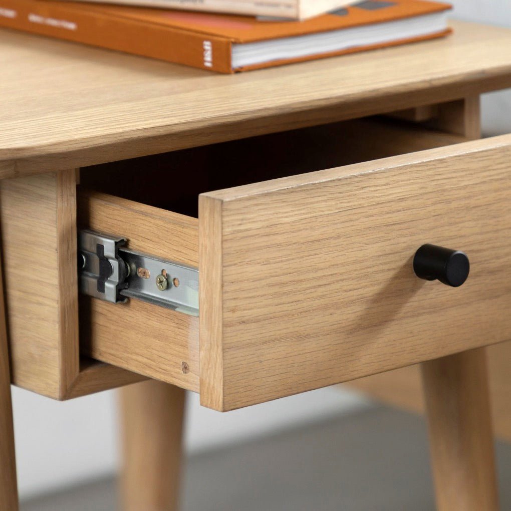 Hatfield 1 Drawer Bedside Table - Oak3 - Duck Barn Interiors