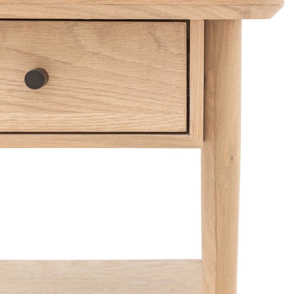 Hatfield 1 Drawer Bedside Table - Oak7 - Duck Barn Interiors