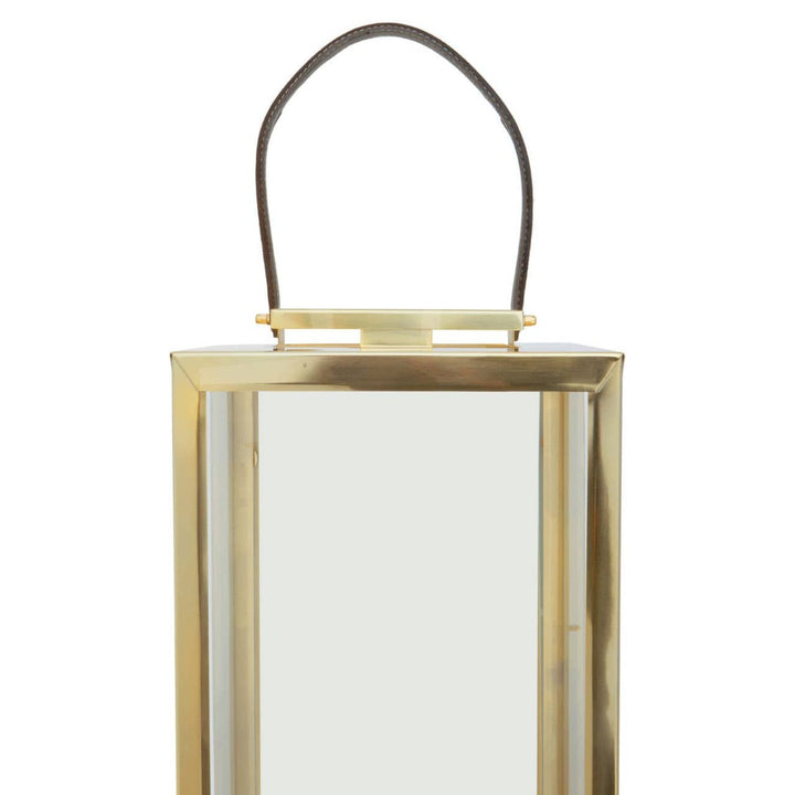 Herber Gold Finish Lantern with Leather Handle - Large8 - Duck Barn Interiors