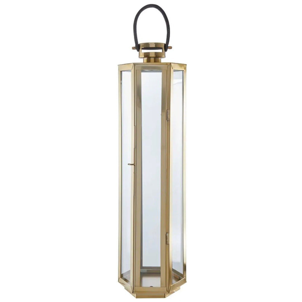 Herber Hexagonal Gold Finish Lantern - Large1 - Duck Barn Interiors