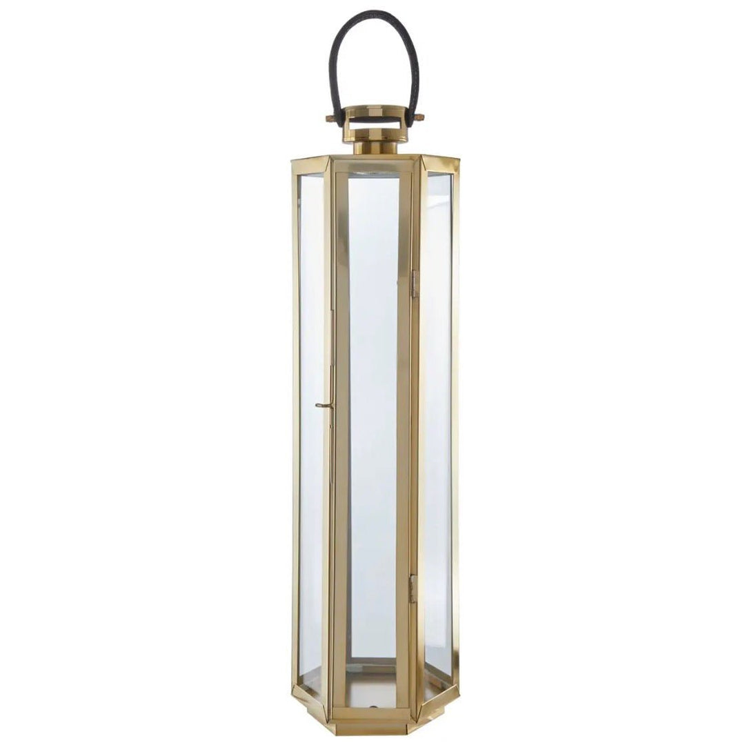 Herber Hexagonal Gold Finish Lantern - Large1 - Duck Barn Interiors