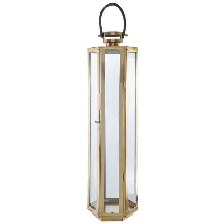 Herber Hexagonal Gold Finish Lantern - Large1 - Duck Barn Interiors