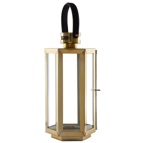 Herber Hexagonal Gold Finish Lantern - Small