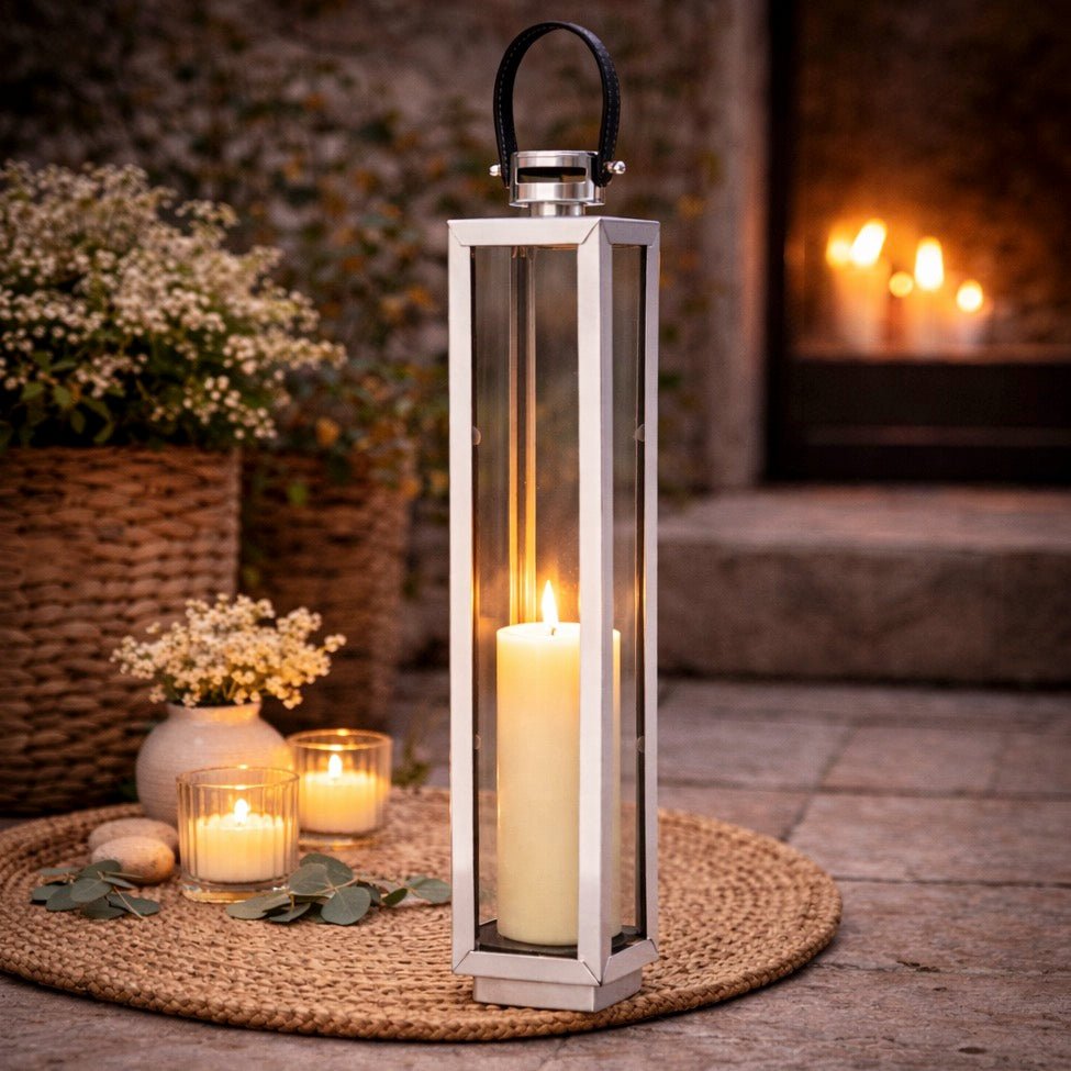 Herber Silver Hexagonal Lantern - Large1 - Duck Barn Interiors
