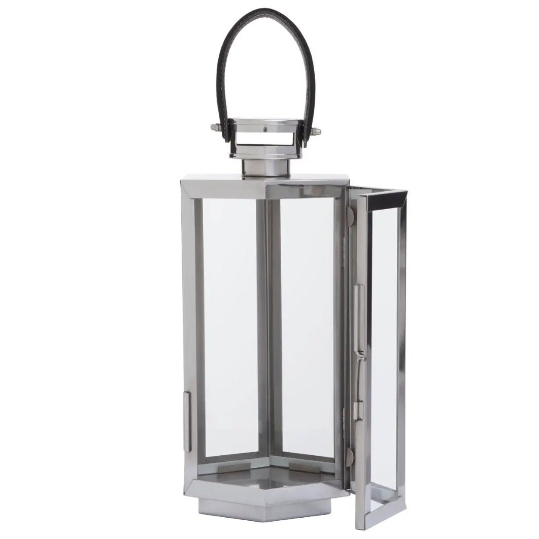 Herber Silver Hexagonal Lantern - Small2 - Duck Barn Interiors