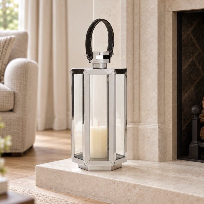Herber Silver Hexagonal Lantern - Small1 - Duck Barn Interiors