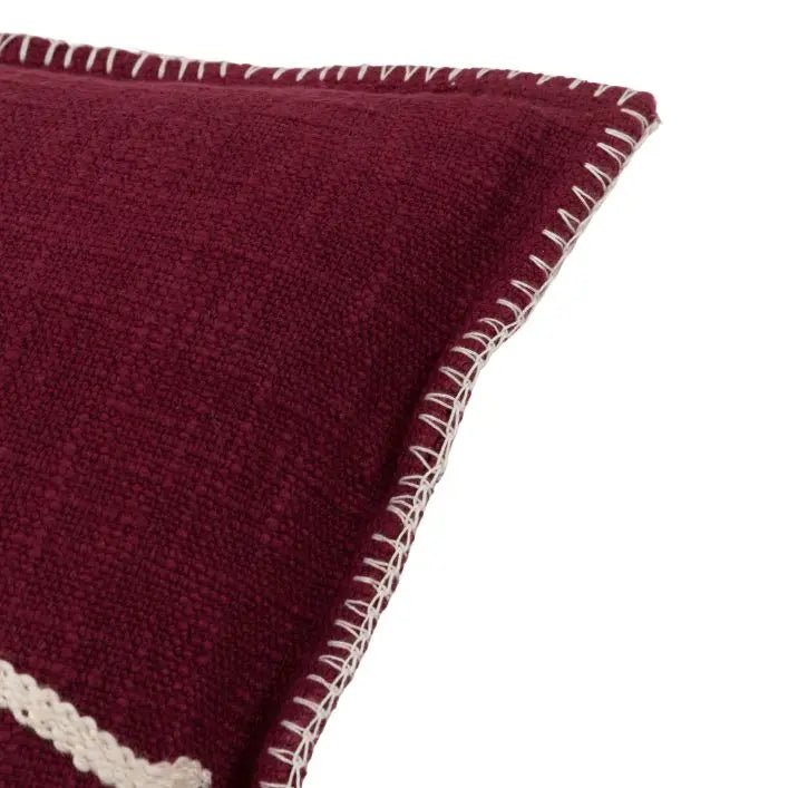Heritage Noel Embroidered Cushion - Merlot7 - Duck Barn Interiors