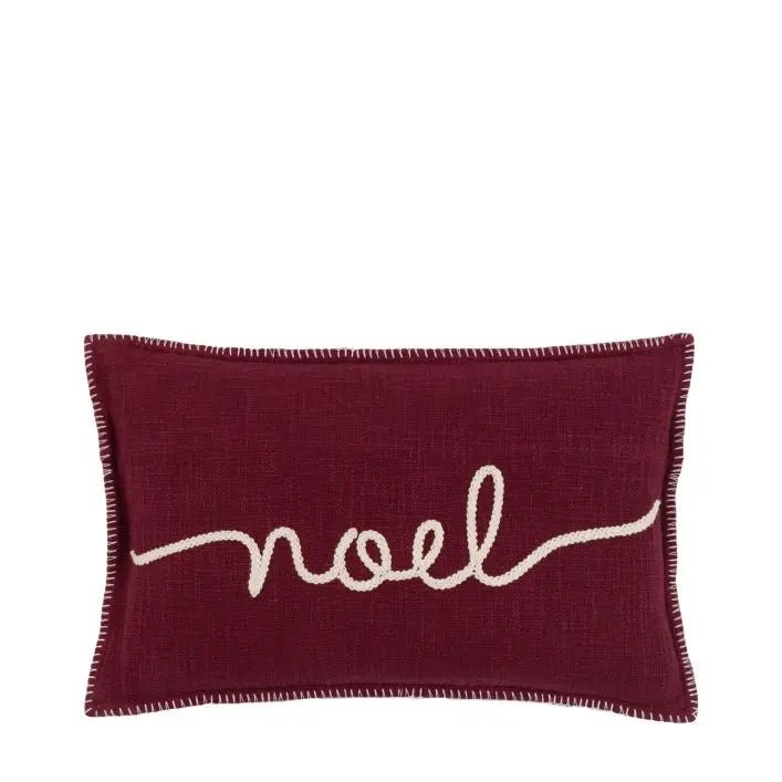 Heritage Noel Embroidered Cushion - Merlot2 - Duck Barn Interiors