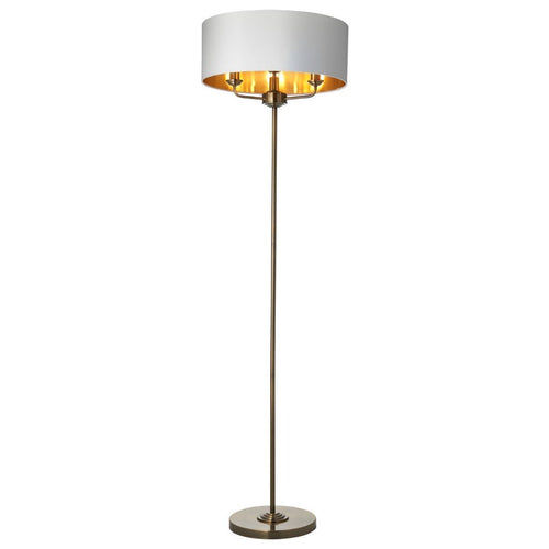 Highclere 3 Light Floor Lamp - Antique Brass