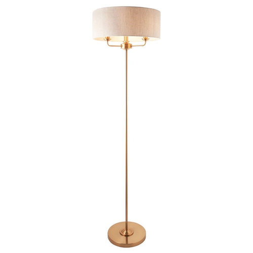Highclere 3 Light Floor Lamp - Vintage Brass