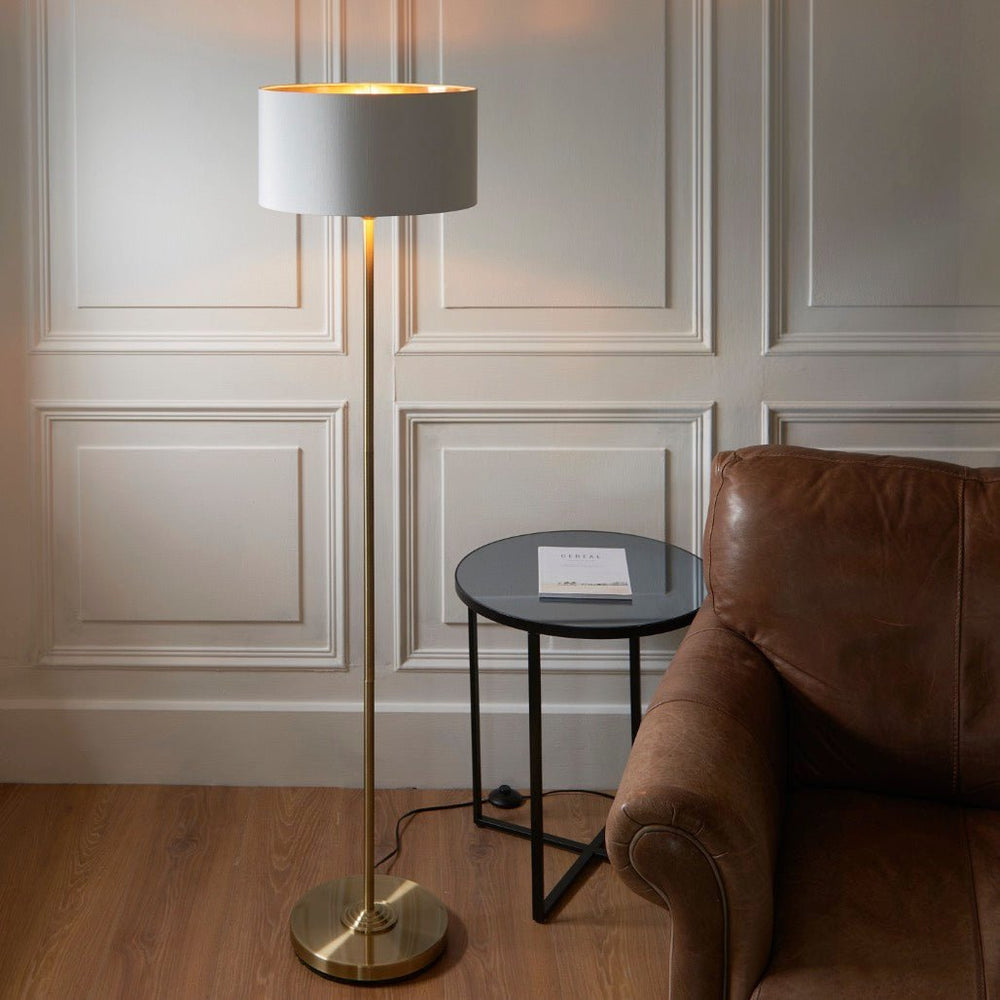 Highclere Floor Lamp - Antique Brass1 - Duck Barn Interiors