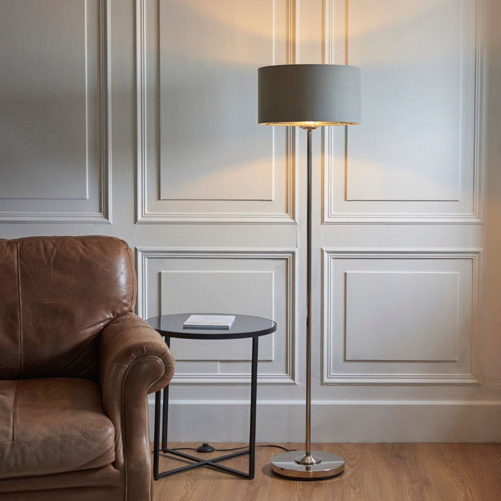 Highclere Floor Lamp - Bright Nickel1 - Duck Barn Interiors