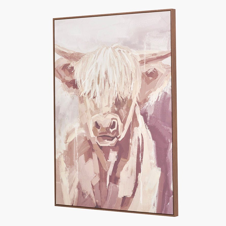 Highland Cow Framed Canvas - Mulberry3 - Duck Barn Interiors