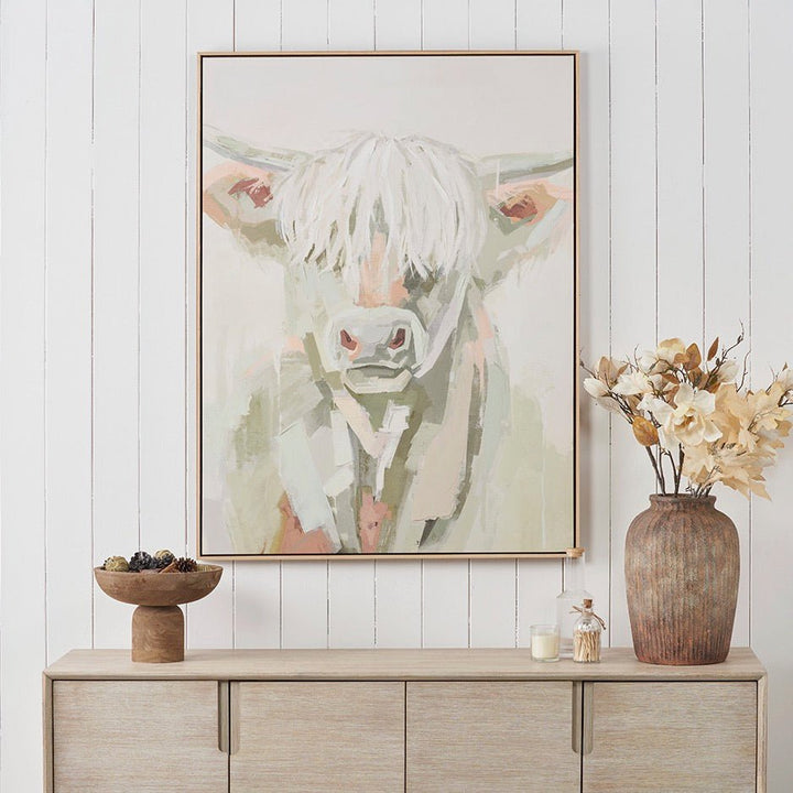 Highland Cow Framed Canvas - Sage1 - Duck Barn Interiors