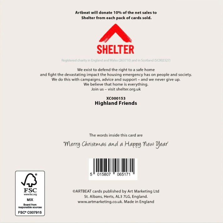 Highland Friends Charity Christmas Cards - Pack of 63 - Duck Barn Interiors