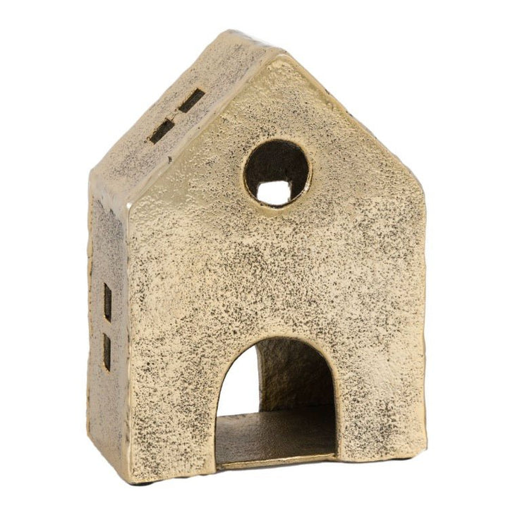 House Tealight Holder - Antique Gold8 - Duck Barn Interiors