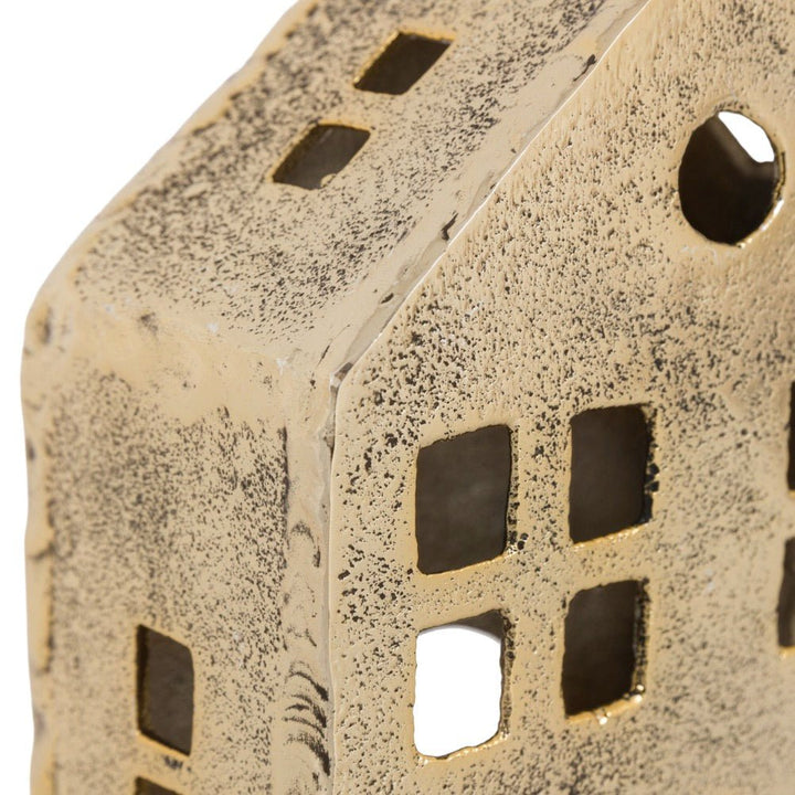House Tealight Holder - Antique Gold5 - Duck Barn Interiors