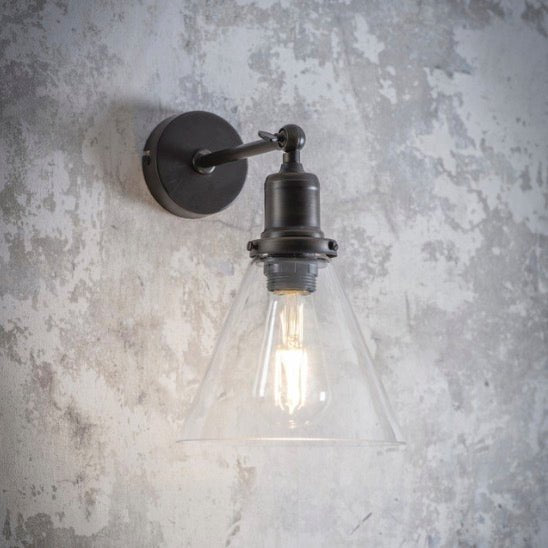 Hoxton Cone Wall Light - Antique Bronze1 - Duck Barn Interiors