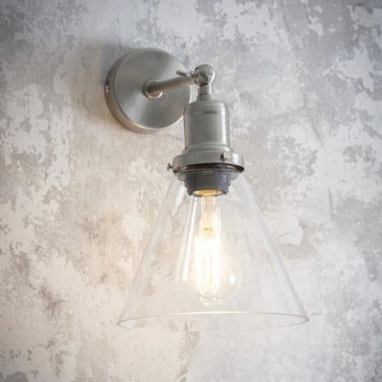 Hoxton Cone Wall Light - Satin Nickel1 - Duck Barn Interiors