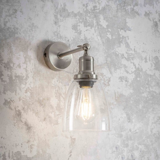 Hoxton Dome Wall Light - Satin Nickel 1 - Duck Barn Interiors