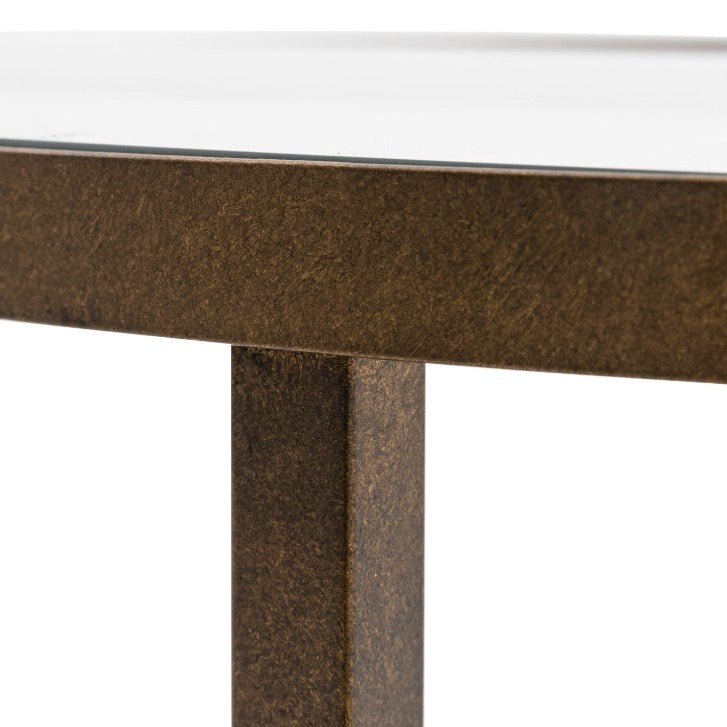Hudson Glass Curved Console Table - Bronze7 - Duck Barn Interiors