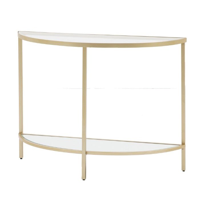 Hudson Glass Curved Console Table - Champagne4 - Duck Barn Interiors
