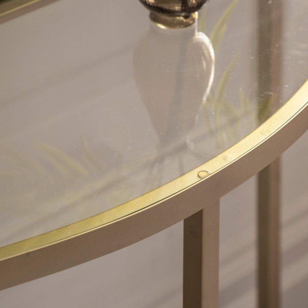 Hudson Glass Curved Console Table - Champagne2 - Duck Barn Interiors