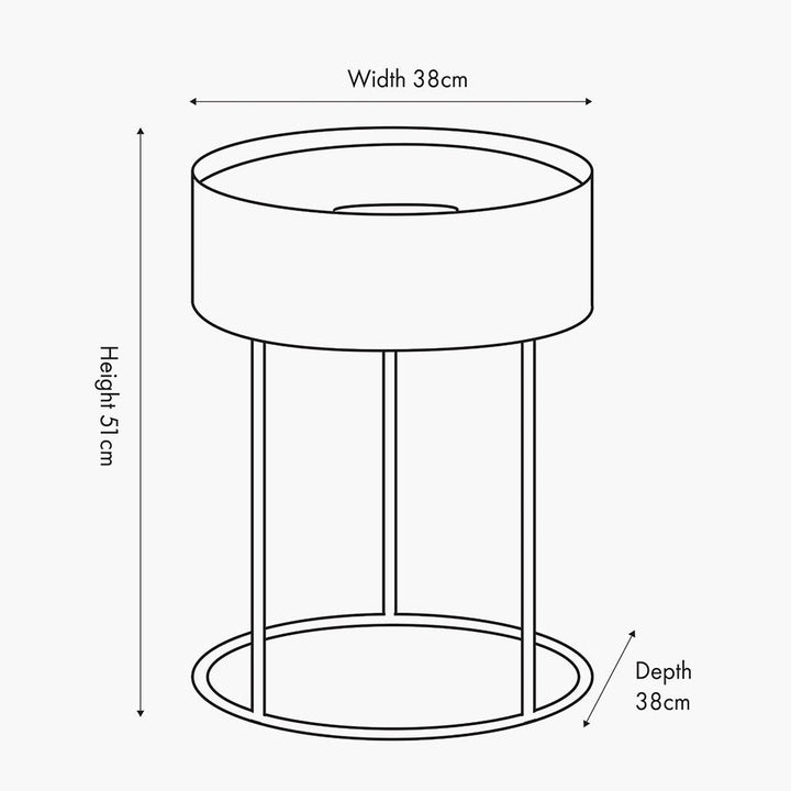Hugo Wood & Metal Round Storage Side Table - White5 - Duck Barn Interiors