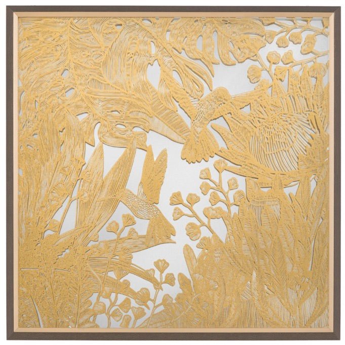 Hummingbird Dance II Mirror Framed Art by Esme Lintin1 - Duck Barn Interiors