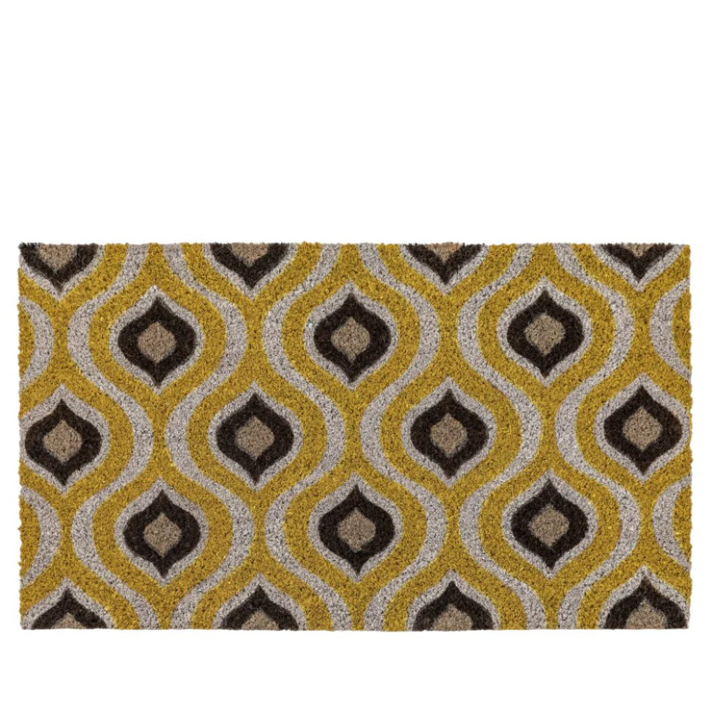 Ikat Coir Doormat - Natural/Ochre4 - Duck Barn Interiors