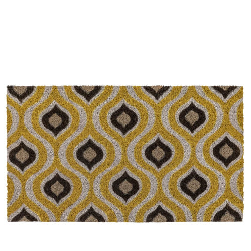 Ikat Coir Doormat - Natural/Ochre